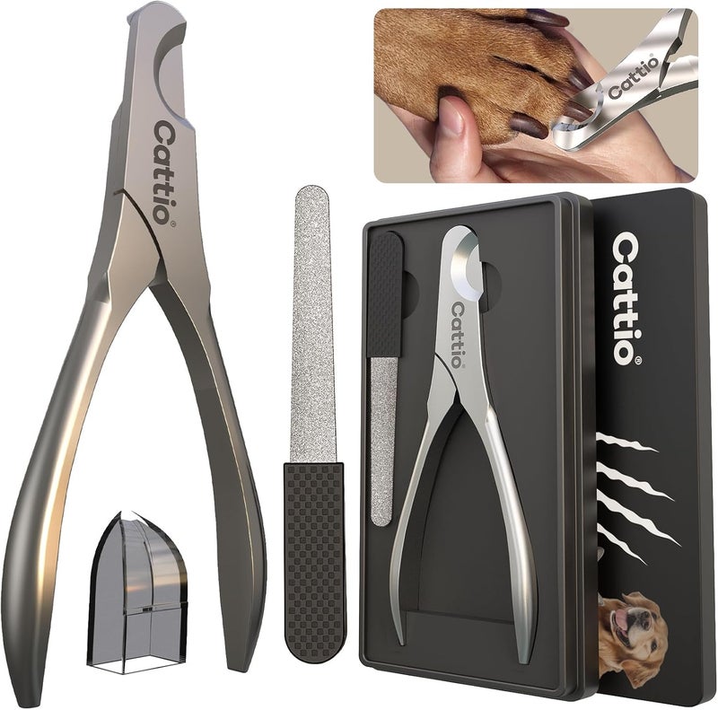 Cattio Dog Nail Clippers - All Steel Material, Built-in Spring,Heavy Duty Dog Nail Trimmer Full Metal Razor Sharp Professional for All Dogs Cats with Thick Toena,Dog Nail Trimmers - Image 1